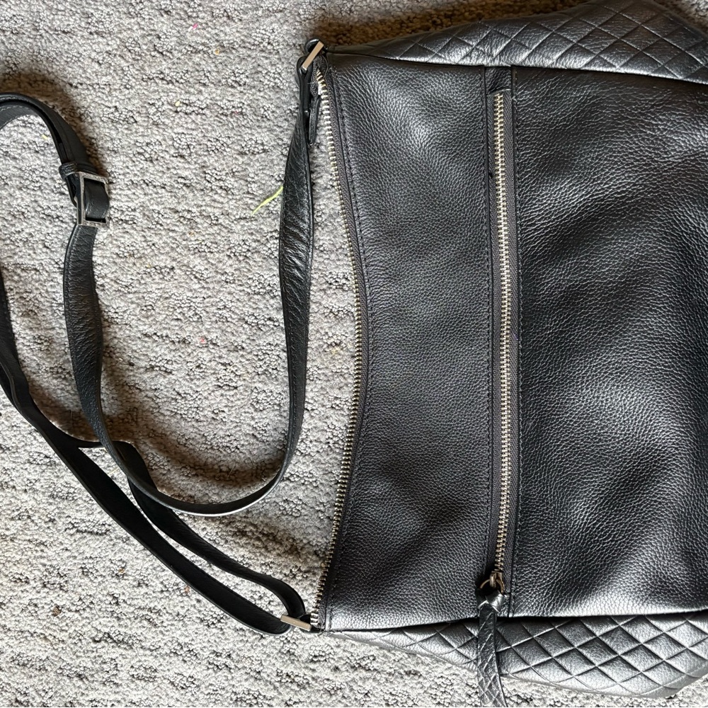 Vera Bradley Black Leather Crossbody Bag